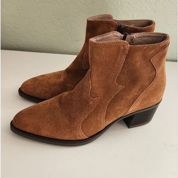 $595 Ron White Wayva Cognac Suede Bootie Womens Size EU 37 US Size 6.5 -7 - Picture 2 of 10